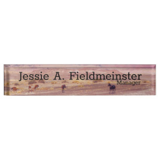 American Desert Horses P8670 Desk Name Plate