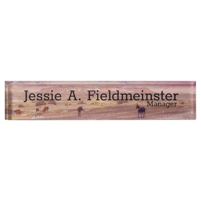 American Desert Horses P8670 Desk Name Plate (Front)