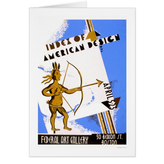 American Design Indian 1938 WPA Greeting Card
