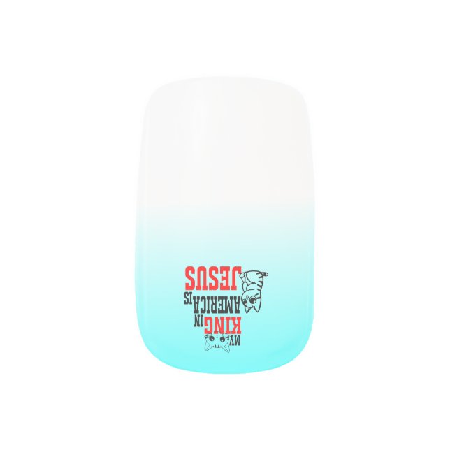 American design minimalist cat Christians Minx Nail Art (Left Thumb)