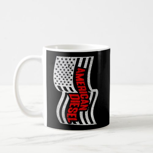 American Diesel Flag And Patriotic Coal Roller Coffee Mug