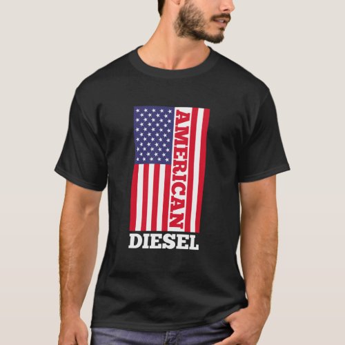American Diesel Flag Truck Turbo Brothers American T_Shirt