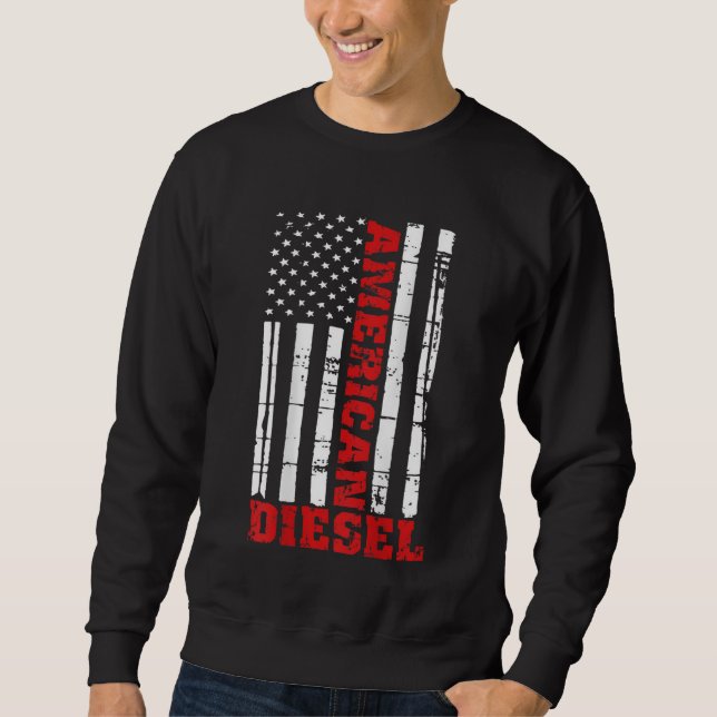 American Diesel Flag Truck Turbo Brothers Sweatshirt (Front)
