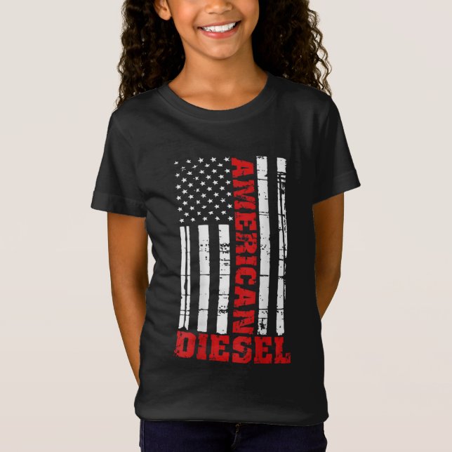 American Diesel Flag Truck Turbo Brothers T-Shirt (Front)