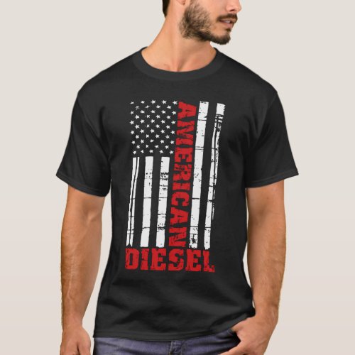 American Diesel Flag Truck Turbo Brothers T_Shirt