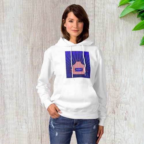 American Diner Menu Womens Hoodie