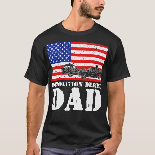 American Distressed Flag Demolition Derby Dad Men  T_Shirt