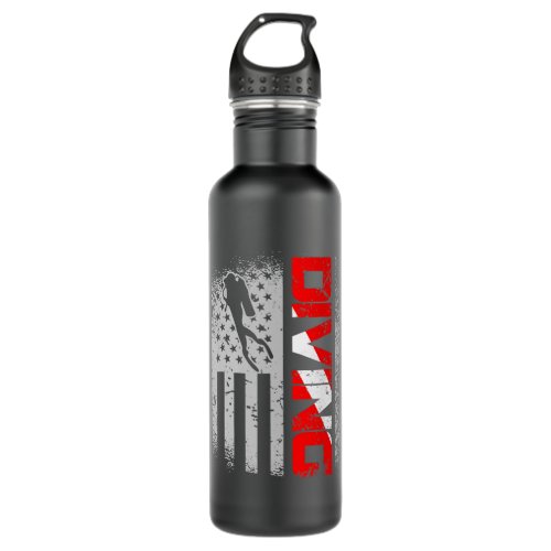 American Diver Down Flag US Flag Dive  Stainless Steel Water Bottle