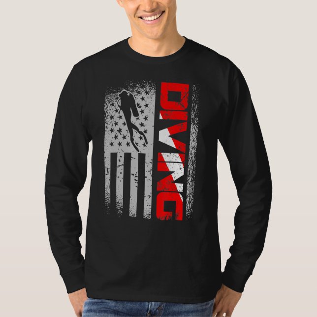 American Diver Down Flag Us Flag Dive T-Shirt (Front)