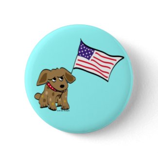 patriotic dog button