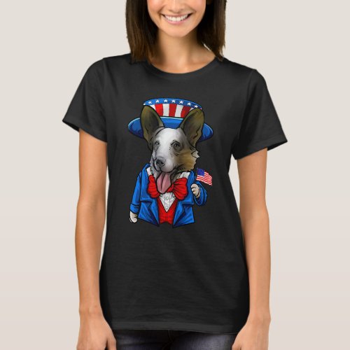 American Dog Cardigan Welsh Corgi 4th Of July T_Shirt