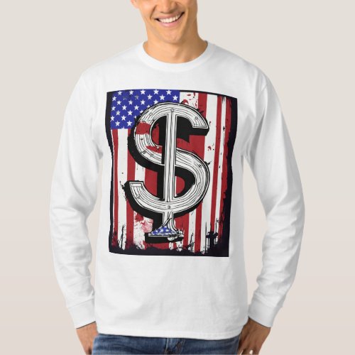 American Doller printed Money Attraction   T_Shirt