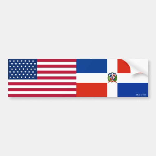 American  Dominican Republic Flags Bumper Sticker