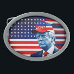 American Donald Trump 2024 Flag Belt Buckle<br><div class="desc">American Donald Trump 2024 Flag</div>