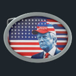 American Donald Trump 2024 Flag Belt Buckle<br><div class="desc">American Donald Trump 2024 Flag</div>