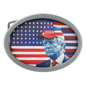 American Donald Trump 2024 Flag Belt Buckle