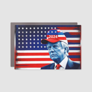 American Donald Trump 2024 Flag Car Magnet