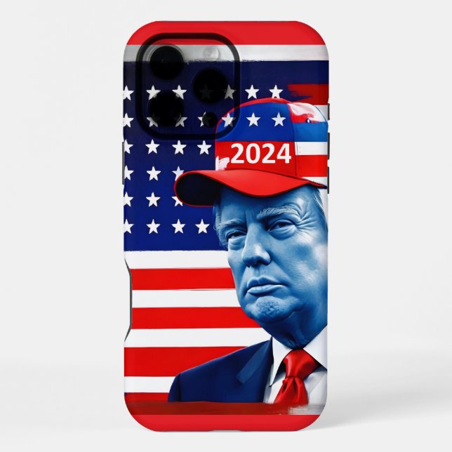 American Donald Trump 2024 Flag iPhone Case (Back)