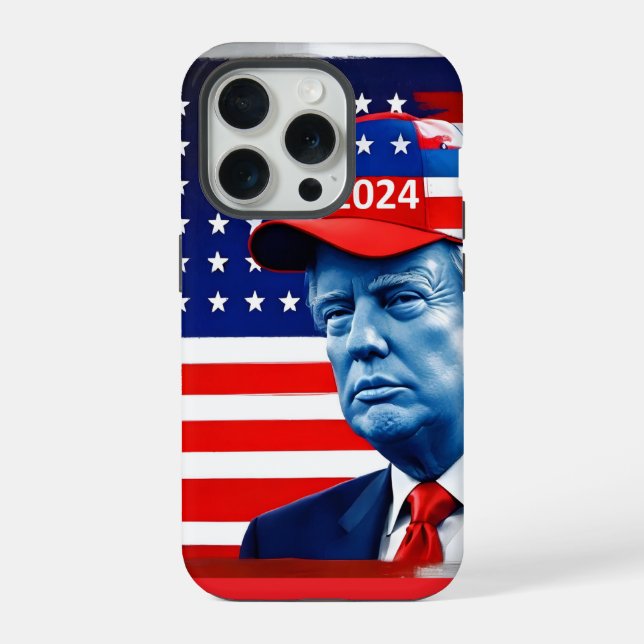 American Donald Trump 2024 Flag iPhone Case (Back)