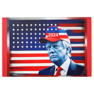American Donald Trump 2024 Flag Metal Print