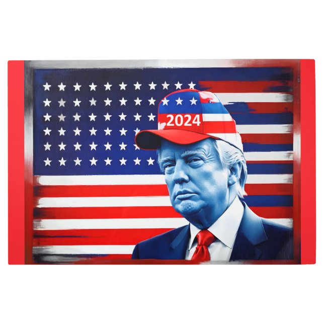 American Donald Trump 2024 Flag Metal Print (Front)