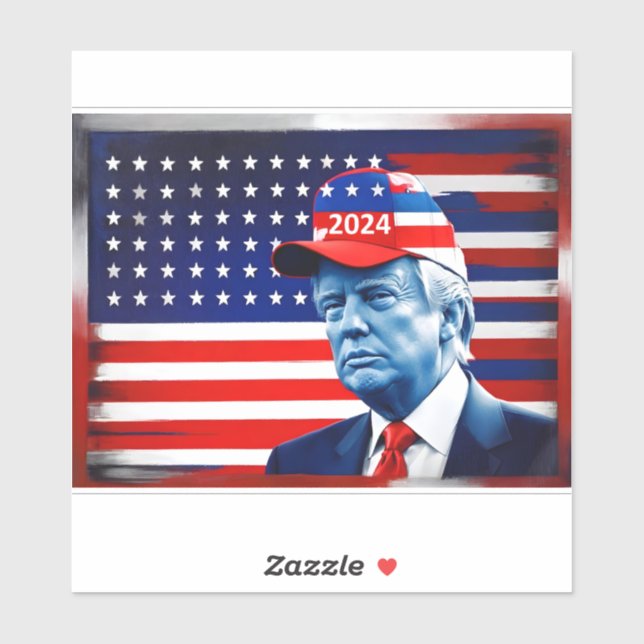 American Donald Trump 2024 Flag Sticker (Sheet)