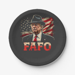 American Donald Trump FAFO USA Flag Patriotic Paper Plates