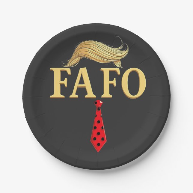 American Donald Trump FAFO USA Flag Patriotic Paper Plates (Front)