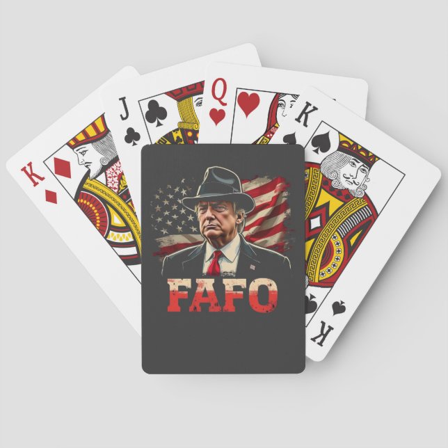 American Donald Trump FAFO USA Flag Patriotic Poker Cards (Back)