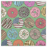 american donuts green fabric