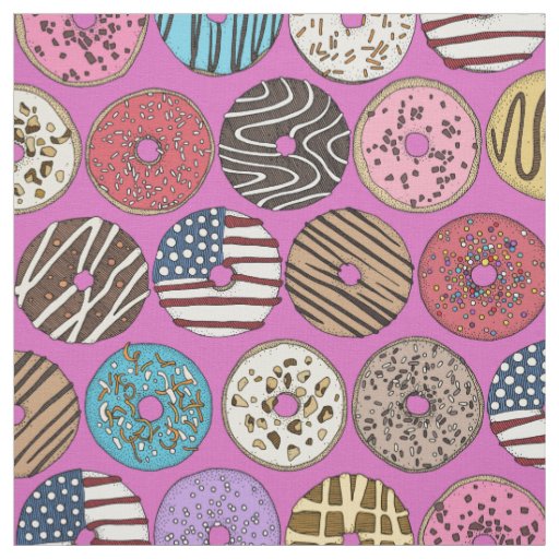 american donuts pink fabric