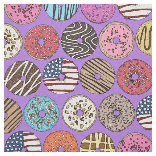 american donuts violet fabric