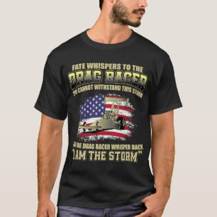 American Drag Racing USA Flag Muscle Car Dragster T-Shirt