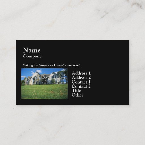 Customizable American Dream Business Card
