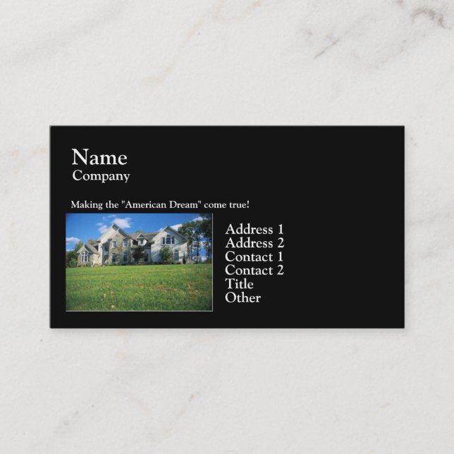 American Dream Business Card (Front)