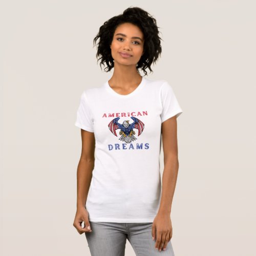 American Dreams Patriotic Eagle Design T_Shirt