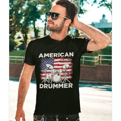 American Drummer Funny Musician vintage T_Shirt