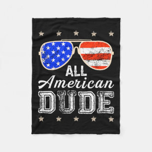American Dude 4th Of July Family Matching Sungl Us Fleece Blanket