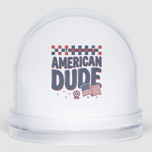 American Dude Patriotic Vintage Shirt Design_1 Snow Globe