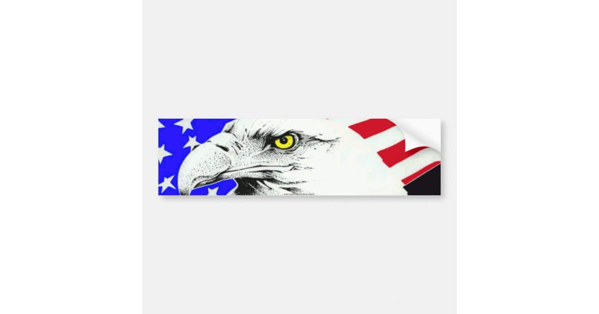 AMERICAN EAGLE AND FLAG BUMPER STICKER | Zazzle