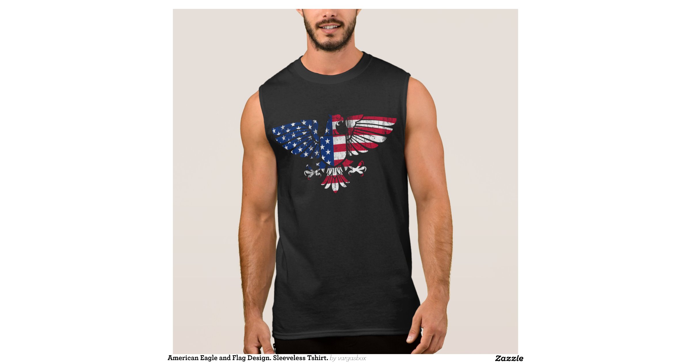 American Eagle and Flag Design. Sleeveless Tshirt. | Zazzle