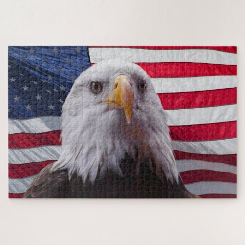 American eagle and flag jigsaw puzzle