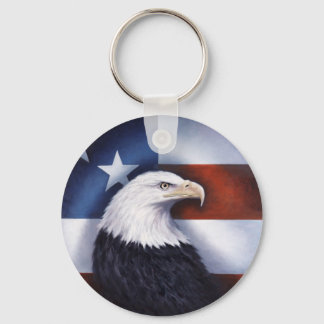 American Eagle and Flag Keychain