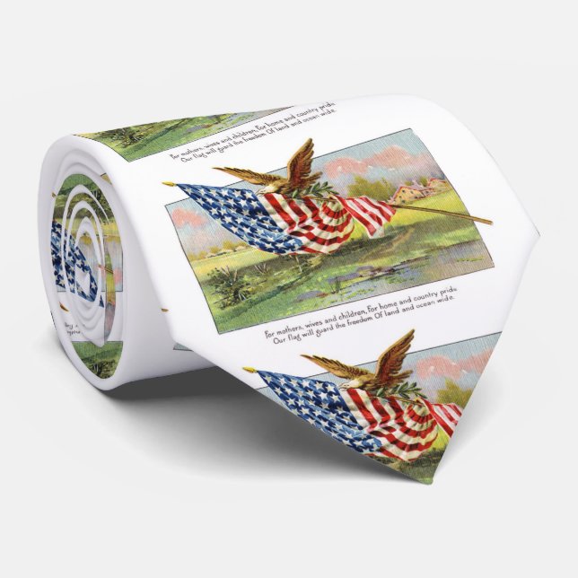 American Eagle and Flag Neck Tie (Rolled)
