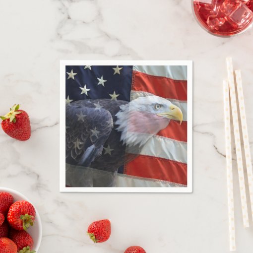 American Eagle and Flag Paper Napkins Zazzle