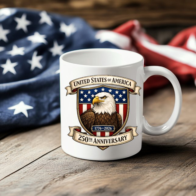 American Eagle and Flag Shield Design Coffee Mug (Creator Uploaded)