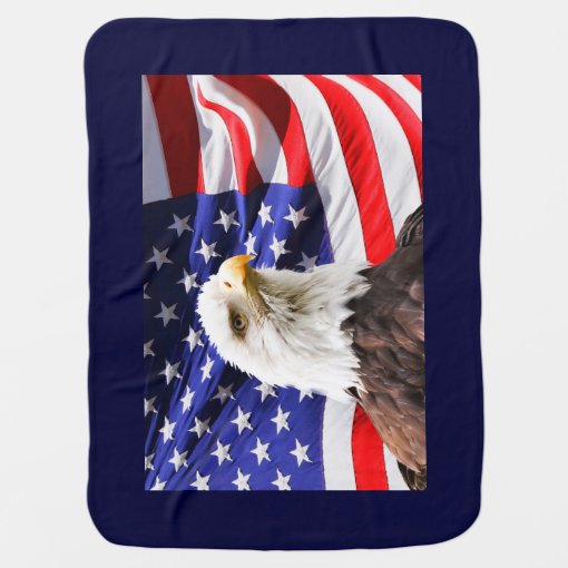 American Eagle and Flag Swaddle Blanket Zazzle