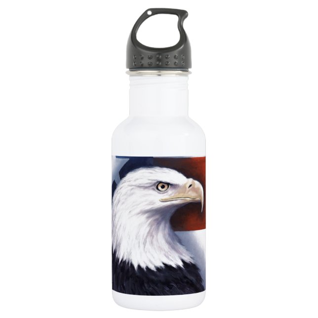 American Eagle and Flag Water Bottle (Front)