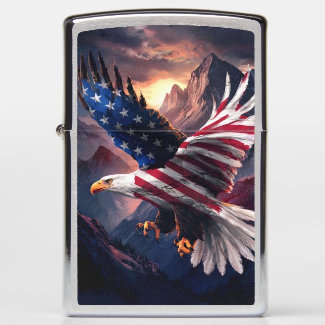 American Eagle and Mountain #9 Zippo Lighter (Front)