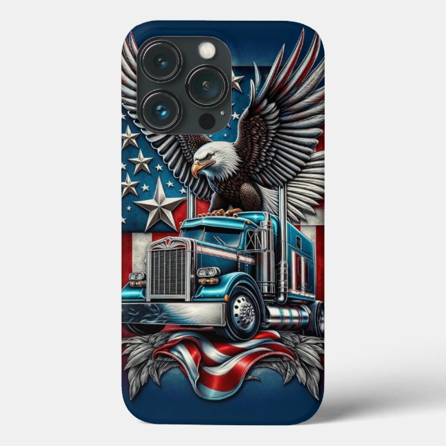 American Eagle and Truck ,Bold & Patriotic Design Case-Mate iPhone Case (Back)